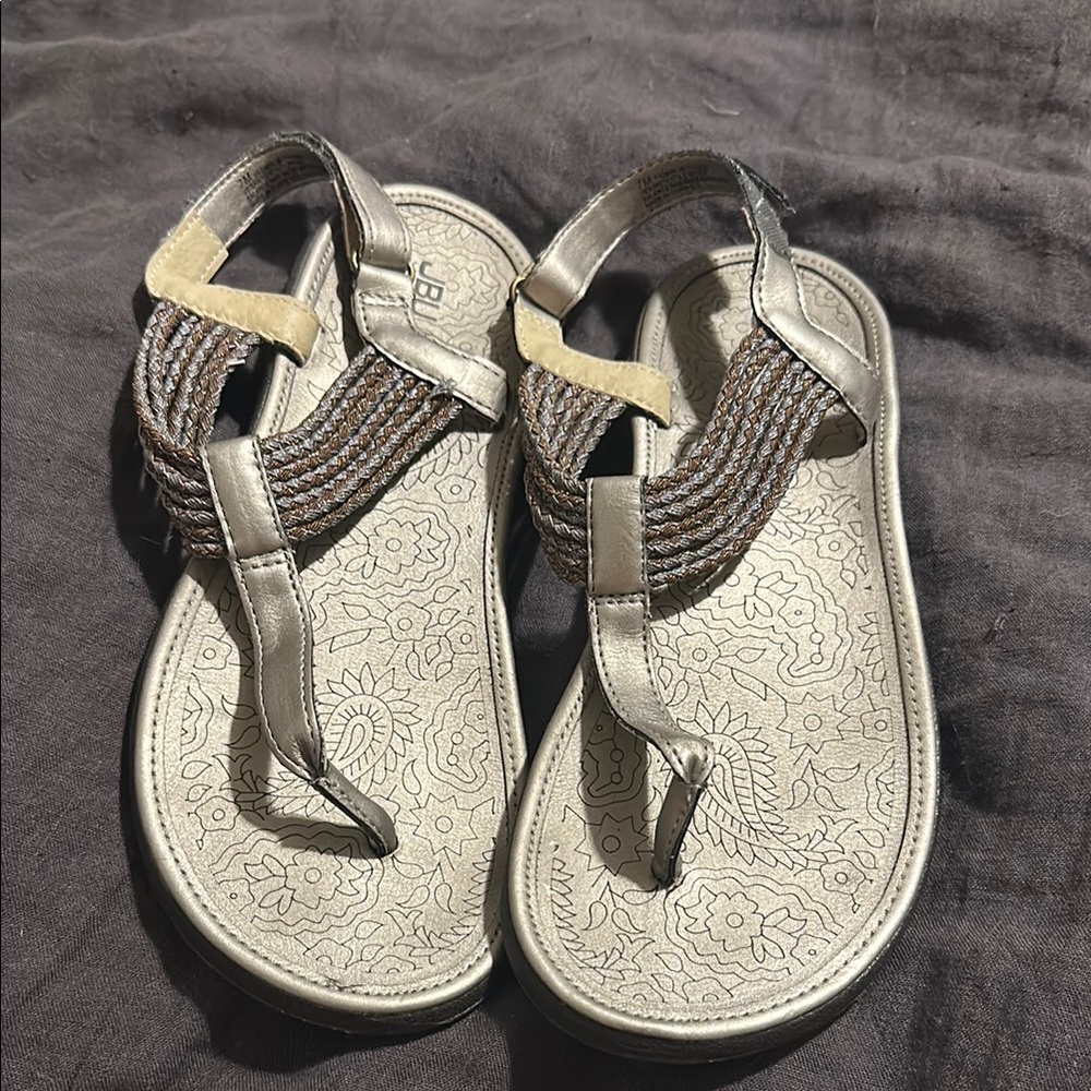 JBU Silver and Tan Sport Sandals